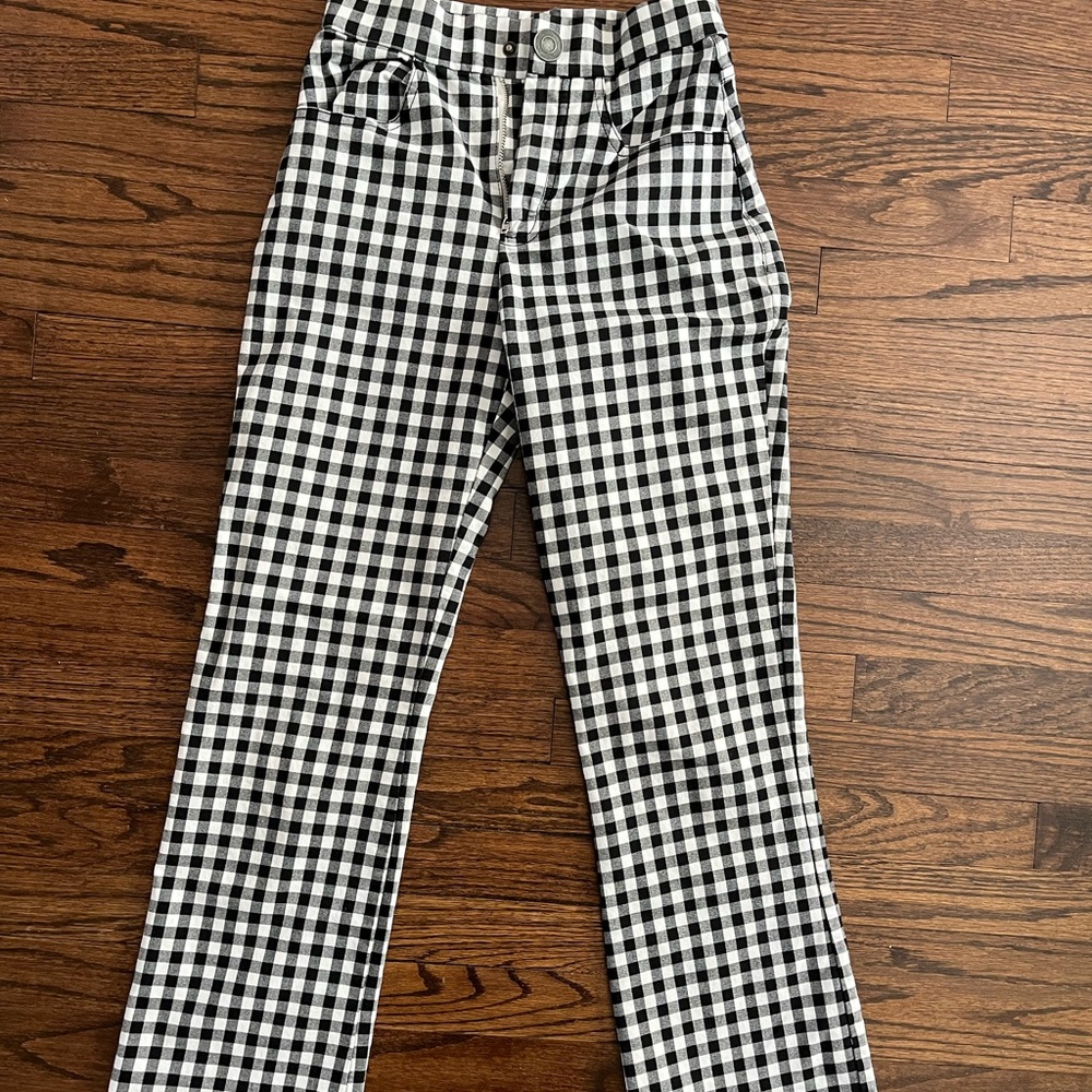 Free people gingham cropped pants
